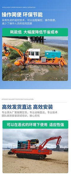 多功能灘涂生態(tài)治理裝備 水陸兩棲推進車、螺旋打樁設備與打撈船的協(xié)同應用